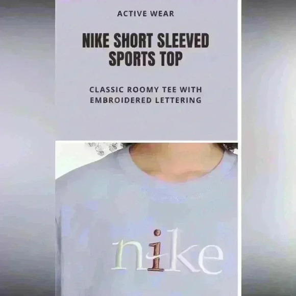 Nike The Nike Tee Loose Fit, Girls Youth Size XL, Lavender with Embroidered Logo - Picture 11 of 11